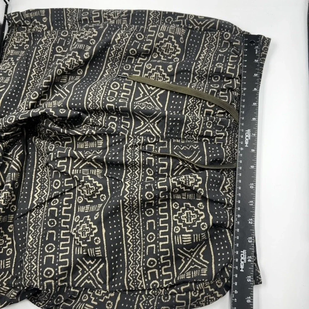 SAXX Men's Large Cannonball 2N1 Long Black Tribal Geometric Swim Shorts